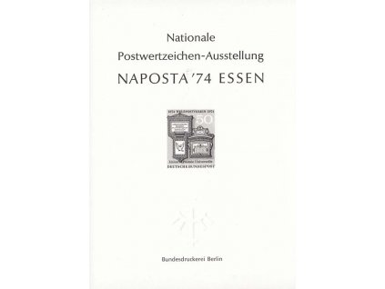 1974, černotisk NAPOSTA ´74 ESSEN, známka MiNr.825