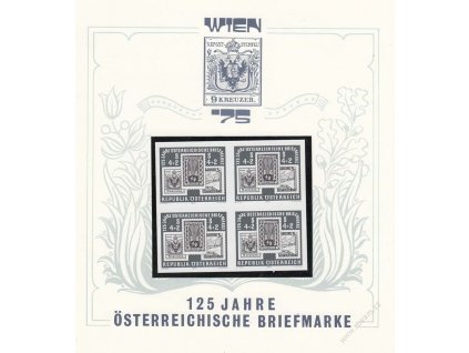 1975, 4S Výročí známky, černotisk, 4blok, destičky, (*)