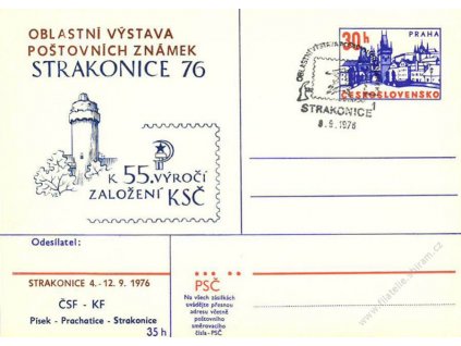 1976, Strakonice, dopisnice, PR 8.9.1976