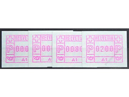 1976, 5C, 40C, 80C a 2Fr automatové známky, **
