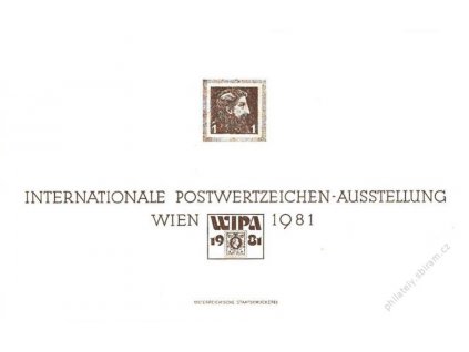 1981, WIPA 1981, pamětní list, pohlednicový formát