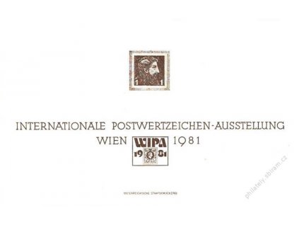 1981, WIPA 1981, pamětní list, pohlednicový formát