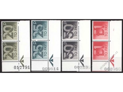 1982, 20P-1Pound doplatní, 2pásky, MiNr.76-79, **