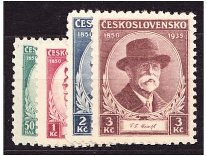 1935, 50-3Kč Masaryk, série, Nr.285-8, * po nálepce