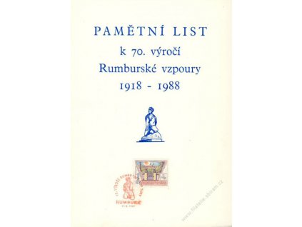 1988, 70. výročí Rumburské vzpoury, pamětní list