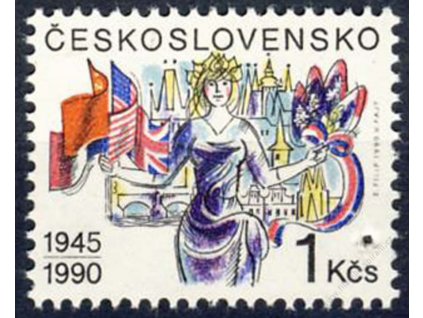 1990, 1Kčs Osvobození, Nr.2939, ** , průpich