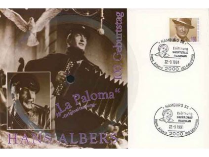 1992, DR Hamburg, pamětní list s gramofonovou deskou, A5