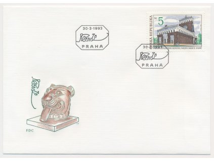 1993, FDC 6 Kostel Nejsvětější srdce páně