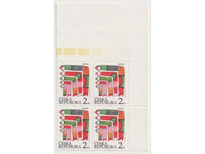 1994, 2Kč Dětem, jasně červená, Nr.41a, ** , roh. 4blok