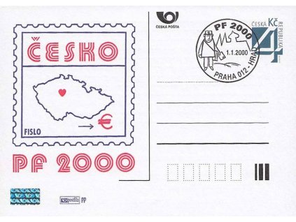 PP 196 PF 2000, přítisk Kalendář 20. století, PR 01.01.2000