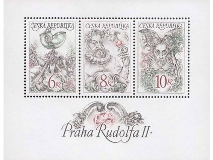 1997, aršík 8-10Kč Rudolfa II., deska B bez DV, Nr.A146-48, **