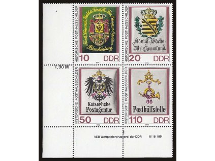 1990, 10-110Pf soutisk Znaky, DZ, MiNr.3306-9, ** , dv