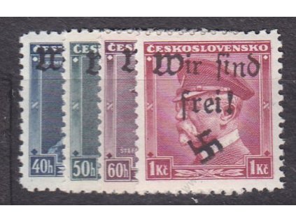 40h-1Kč Osobnosti, přetisk WIR SIND FREI, **