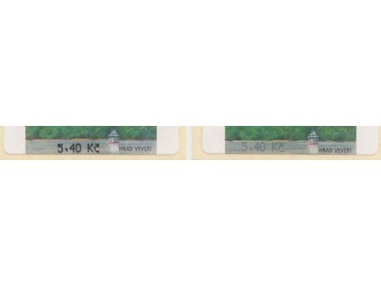 2000, 5.40Kč Veveří, posun hodnoty 5.40Kč, **