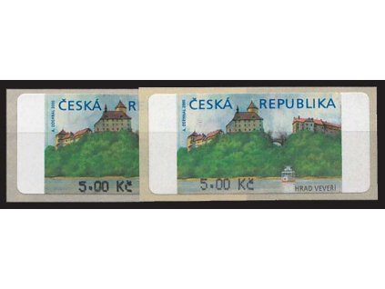 2000, 5Kč Veveří, silný a slabý tisk hodnoty, Nr.AU 1B