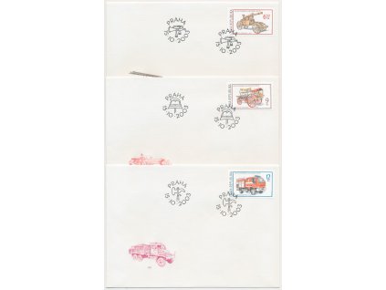 2003, FDC 375-377 Hasičská technika
