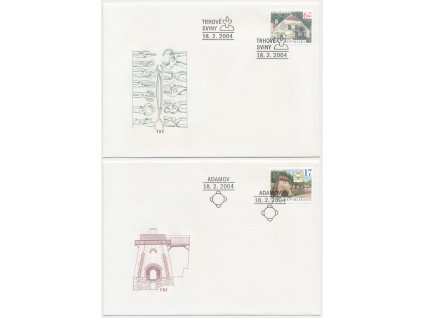 2004, FDC 389-390 Technické památky