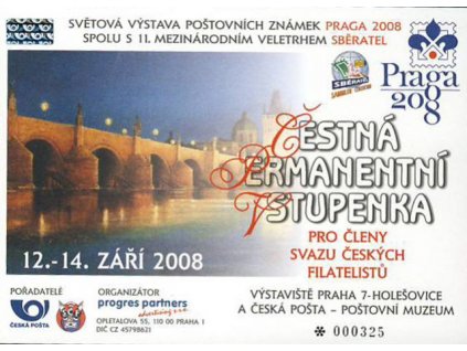 2008, Praga 2008, čestná vstupenka