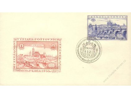 COB 8 PRAGA 1955, pamětní razítko