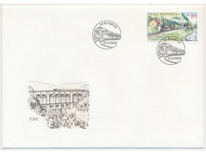 2009, FDC 595 Dráha z Pardubic do Liberce