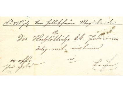 Holleschau, skládaný dopis z roku 1846