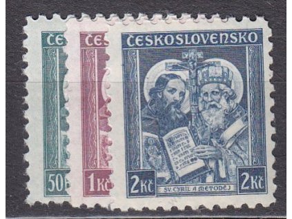 1935, 50h-2Kč Metoděj, Nr.292-4, * po nálepce, ilustrační foto