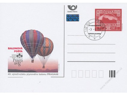 CDV 122 Praga 2008 - Balonová pošta, DR 3.9.08