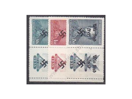 50h-2Kč Fugner, pravé kupony s přetiskem WIR SIND