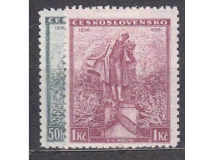 1936, 50h-1Kč Mácha, Nr.298-9, **