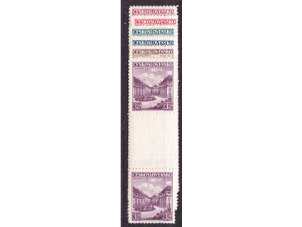 1936, 1.20-3.50Kč Krajiny, trhaná meziarší, Nr.304-10, * po nálepce