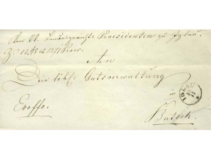 Iglau, skládaný dopis z roku 1850