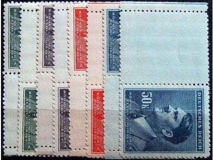 1942, 10-50K Hitler, levé a pravé kupony, Nr.96-9, **