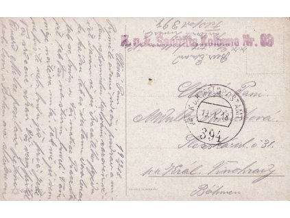 No.394, pohlednice zasl. v roce 1918 do Prahy, hledané
