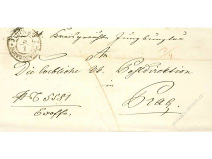 J:Bunzlau, skládaný dopis z roku 1857