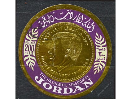 Jordánsko, 1967, 200F Kennedy, razítkované