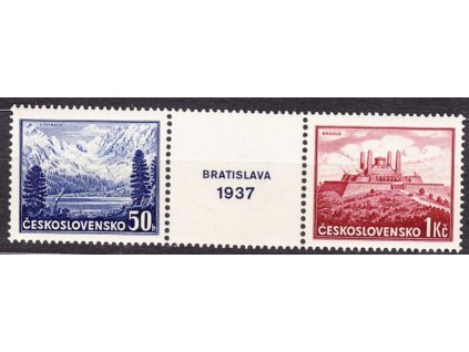 1937, 50h-1K Bratislava, spojka z aršíku, **