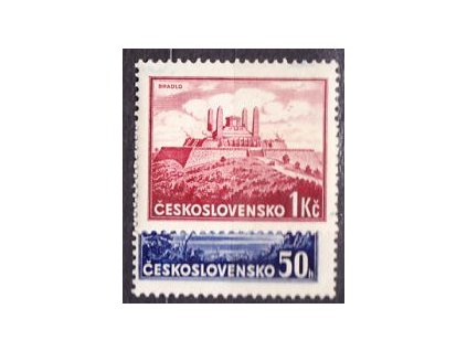 1937, 50h-1Kčs Bratislava, známky z aršíku, **