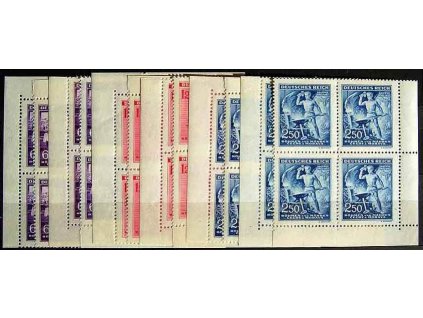 1943, 60h-2.50K Wagner, rohová miniatura, Nr.108-10, **