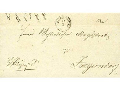 Leobschutz, skládaný dopis z roku 1843