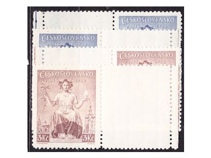 1938, 2-3Kč Alegorie, levé a pravé kupony, Nr.348-9K, **
