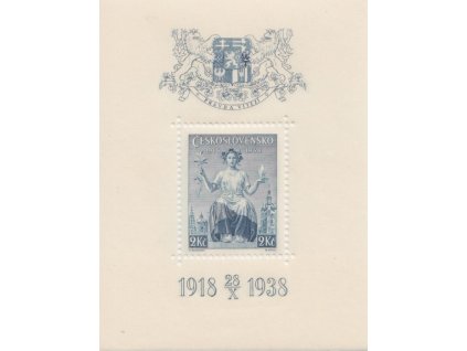 1938, 2Kč aršík Alegorie, Nr.A347, **