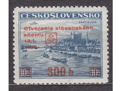 1939, 300h/10Kč Sněm, Nr.350, **