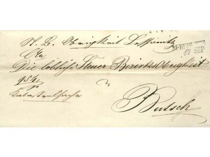 M:Budwitz, skládaný dopis z roku 1845