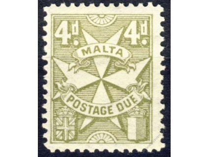 Malta, 1925, 4P doplatní, MiNr.17, * po nálepce