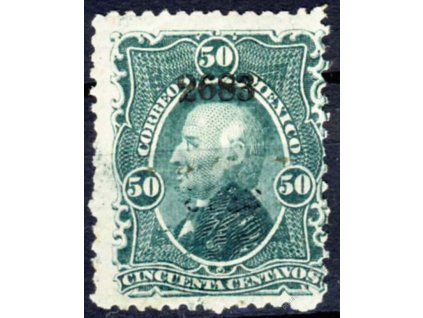 Mexiko, 1874, 50C Hidalgo, MiNr.100I, * po nálepce