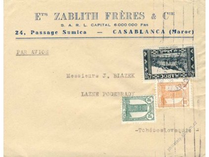 Maroko, 1946, DR Casablanca, firemní dopis