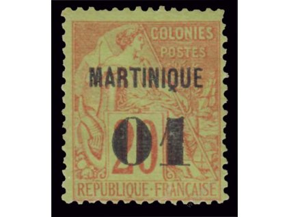 Martinik, 1888, 01C/20C Alegorie, MiNr.3, reparovaný lep, dv