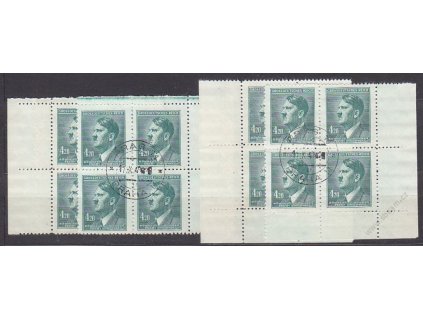 1945, 4.20K A.Hitler, roh. miniatura ve 4blocích, Nr.122, razítkované