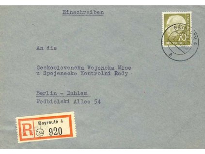BRD, 1956, Čs. vojenská mise Spojenecké kontrolní rady, (10)