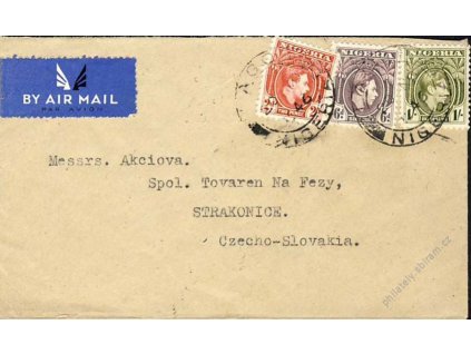 Nigeria, 1946, DR Lagos, let. dopis zasl. do ČSR